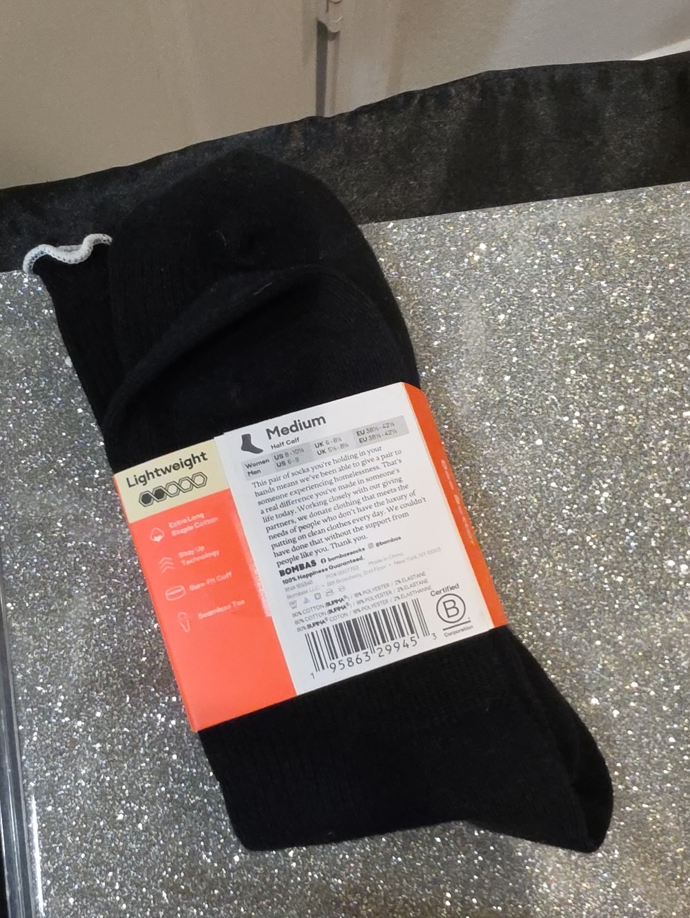 Bombas Ruffle Rib Half Calf Socks- Black - Picture 11 of 11